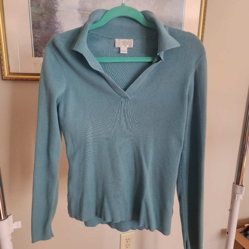 Loft Size Medium, Women's Shirt, Blue Green